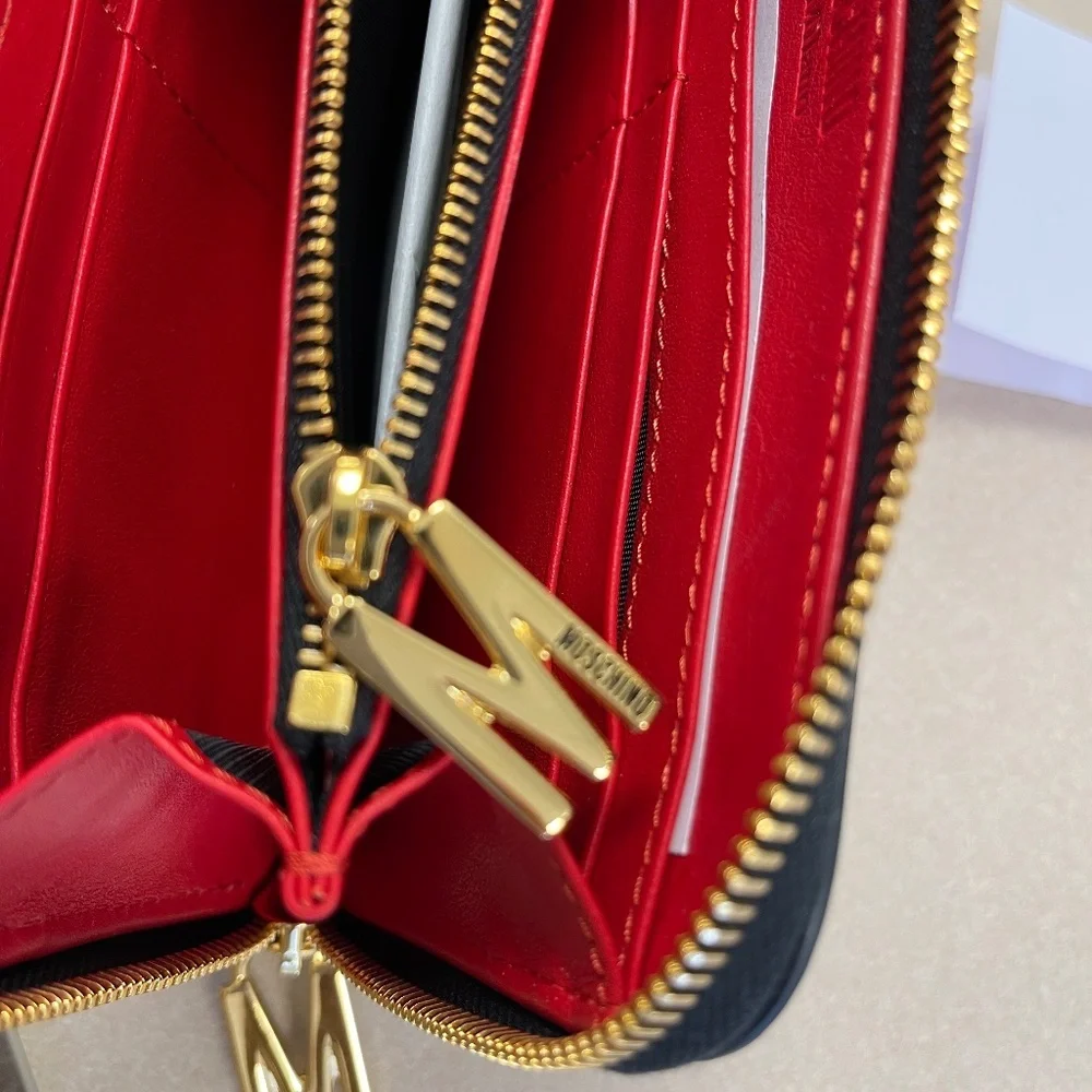 Moschino Couture Red Zip Around Large Wristlet Wallet - NWT - Picture 9 of 13